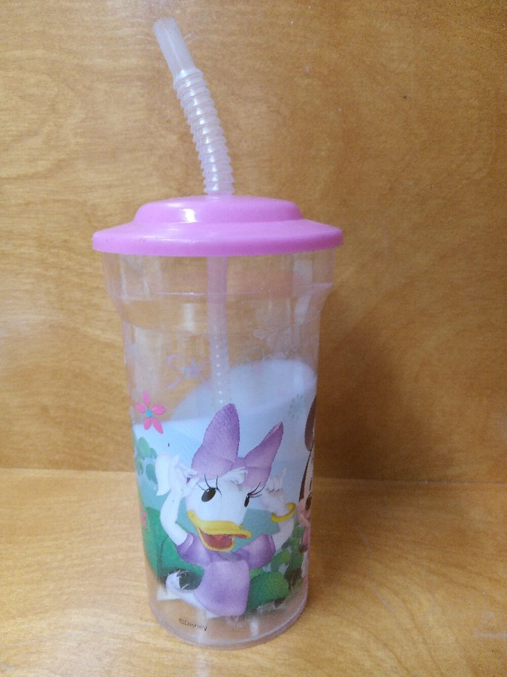 NEW Disney Minnie Mouse Tumbler With Lid And Straw pink clear